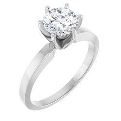 Round 6-krapní Solitaire Ring Mounting