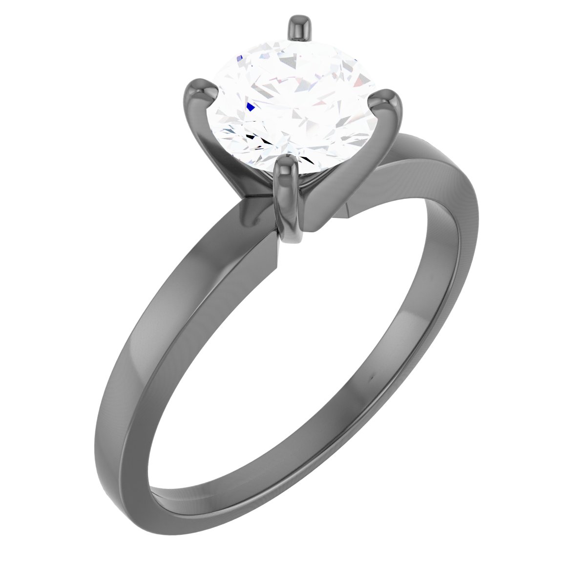 Round 4-Prong Tall & Heavy Solitaire Ring Mounting