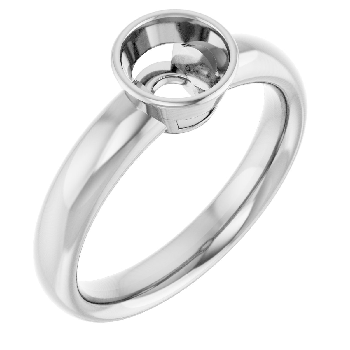 Bezel-Set Solitaire Engagement Ring