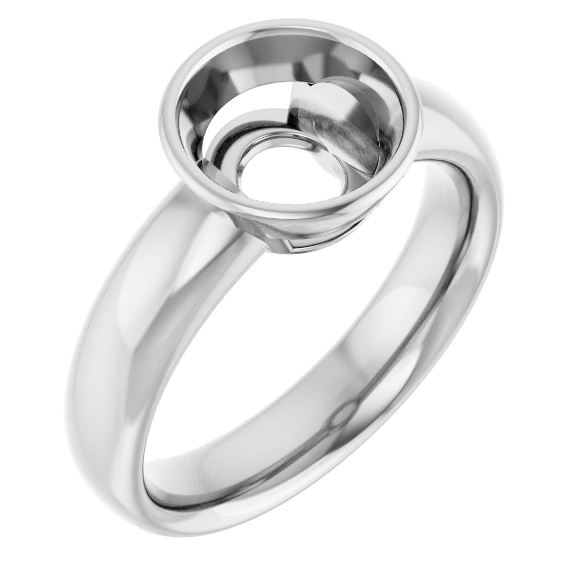 Bezel-Set Solitaire Engagement Ring
