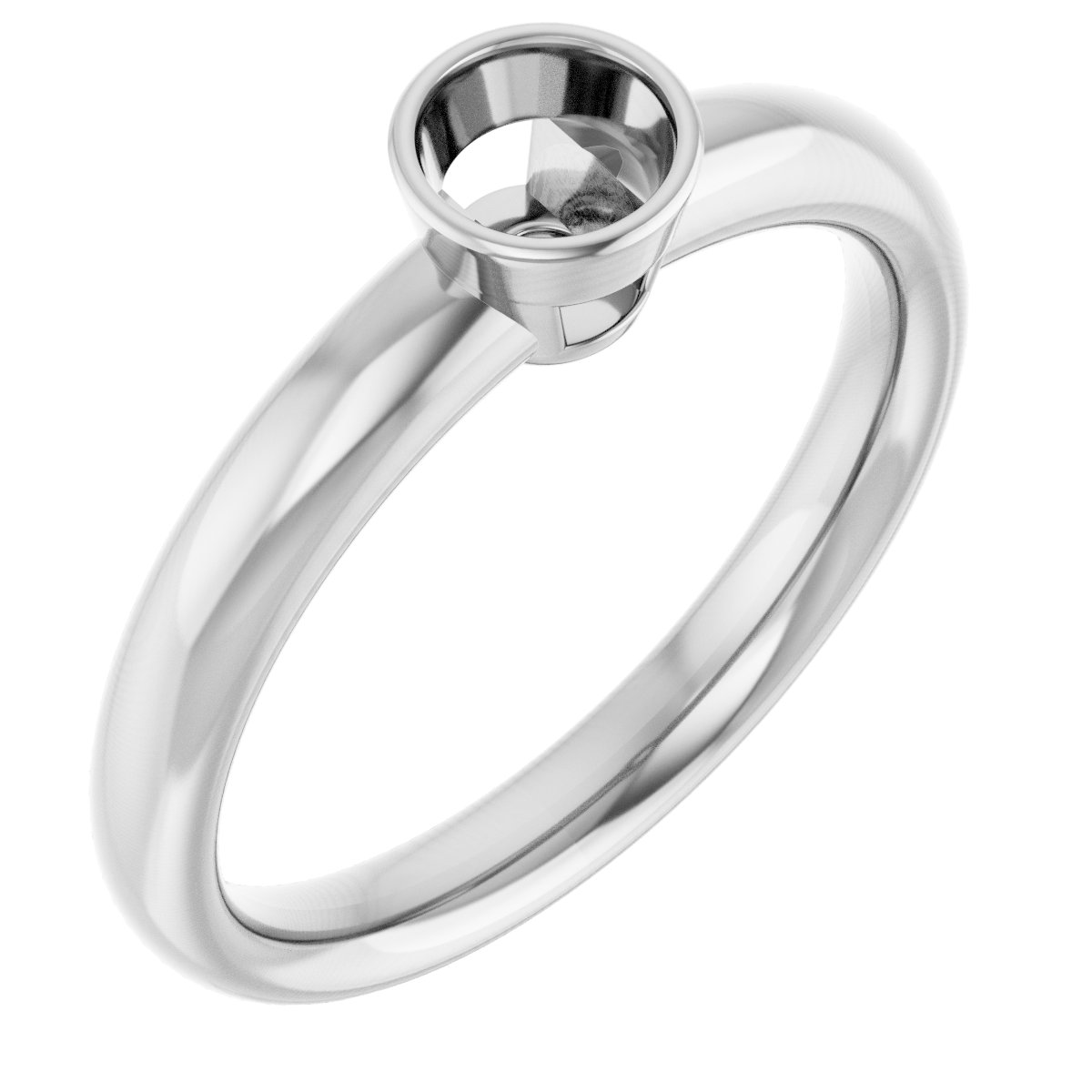 Bezel-Set Solitaire Engagement Ring