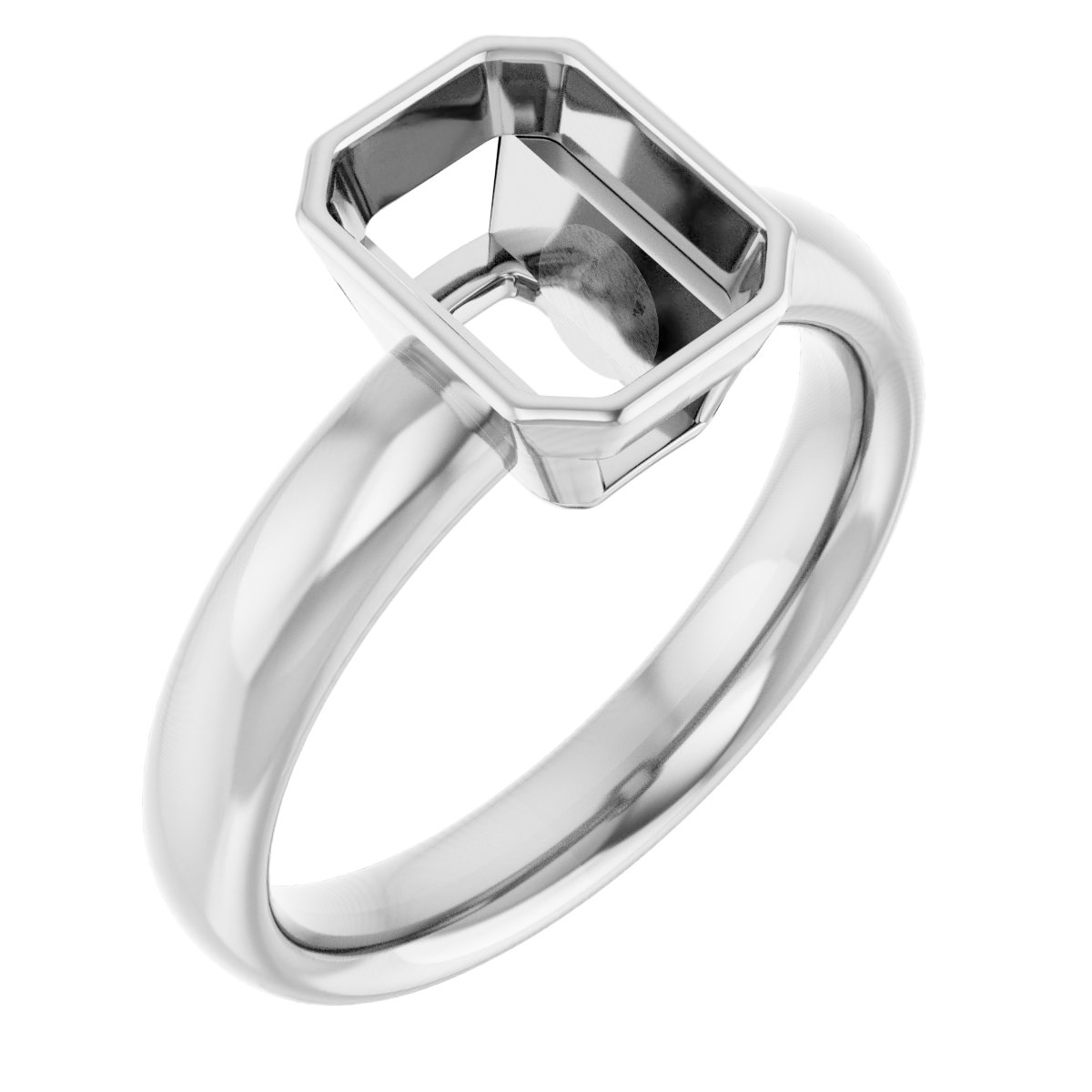 Bezel-Set Solitaire Engagement Ring
