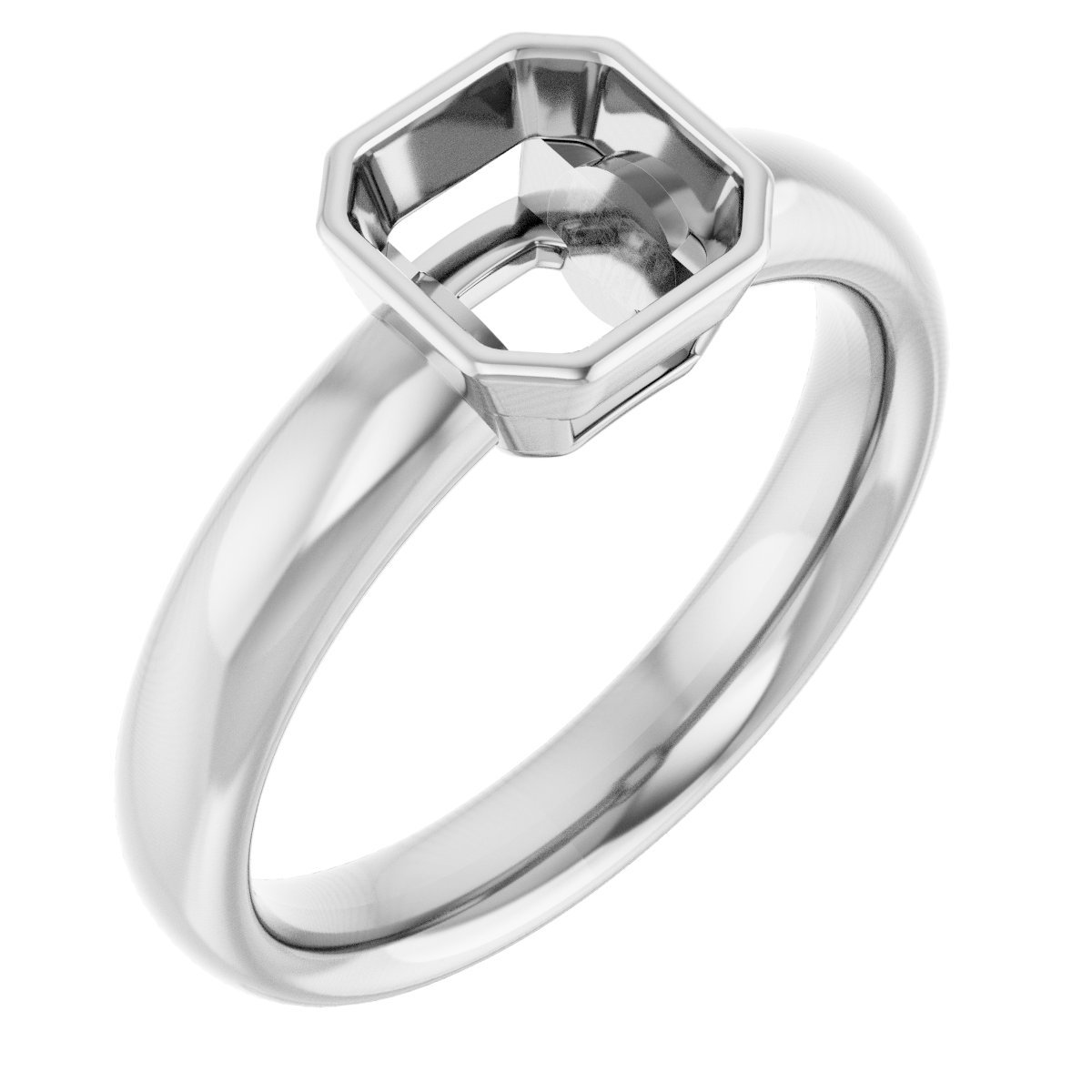 Bezel-Set Solitaire Engagement Ring