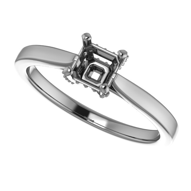5x5 mm Cushion Engagement Ring Mounting view 5