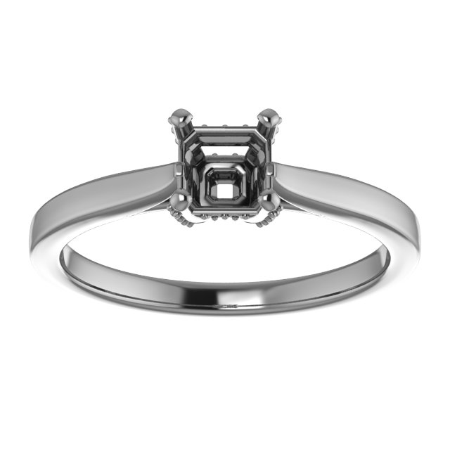 5x5 mm Cushion Engagement Ring Mounting view 3