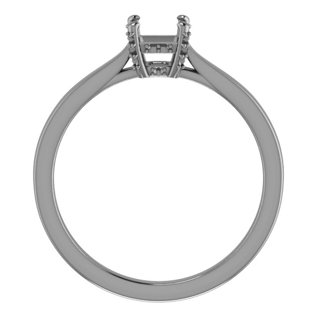 5x5 mm Cushion Engagement Ring Mounting view 2