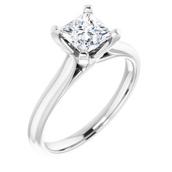 Square Solitaire Engagement Ring Mounting