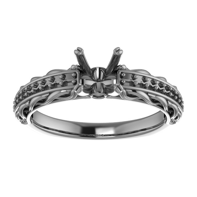 9x9 mm Cushion Engagement Ring Mounting view 3