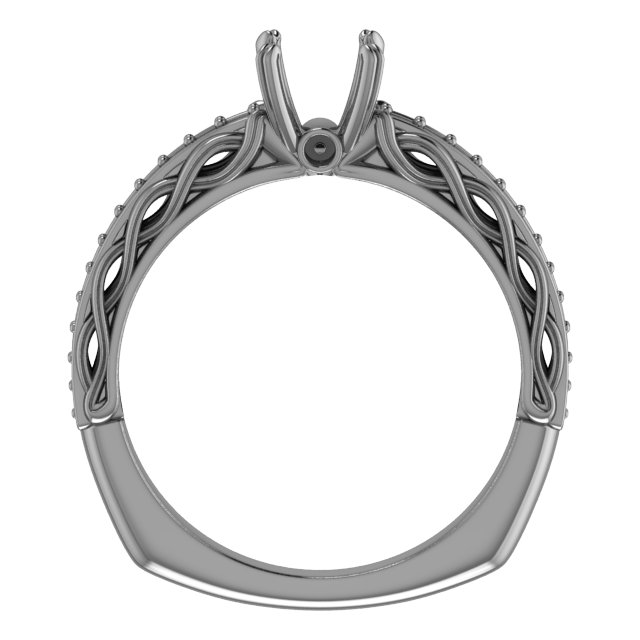 9x9 mm Cushion Engagement Ring Mounting view 2