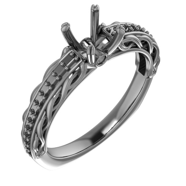9x9 mm Cushion Engagement Ring Mounting