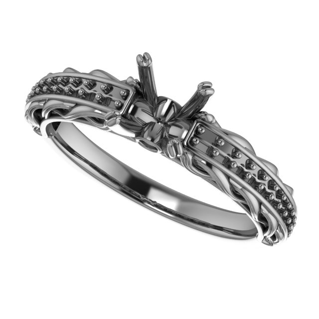 9x9 mm Cushion Engagement Ring Mounting view 5