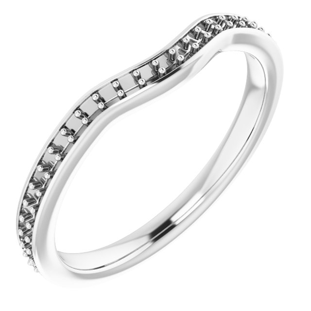 14K White 1/8 CTW Diamond Band for 6 mm Round Ring