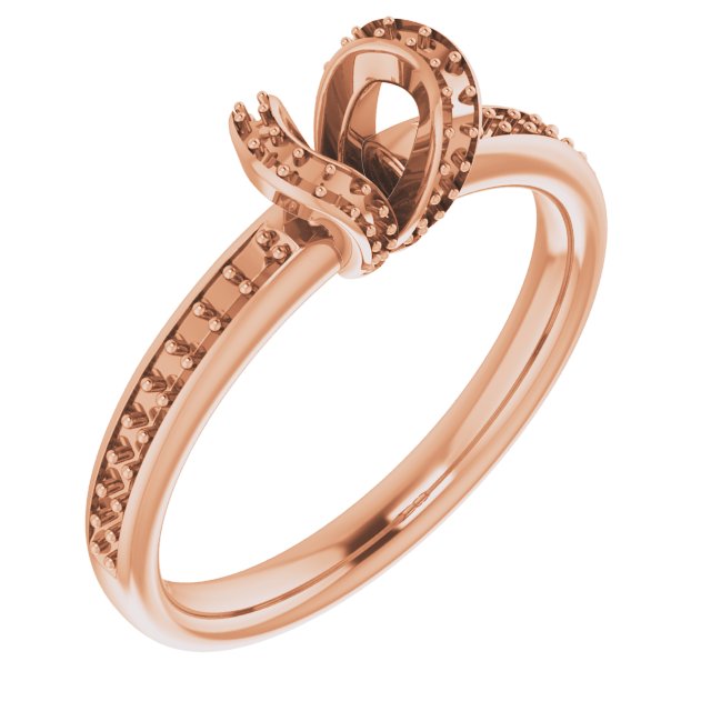 Half-Bezel Halo-Style Engagement Ring