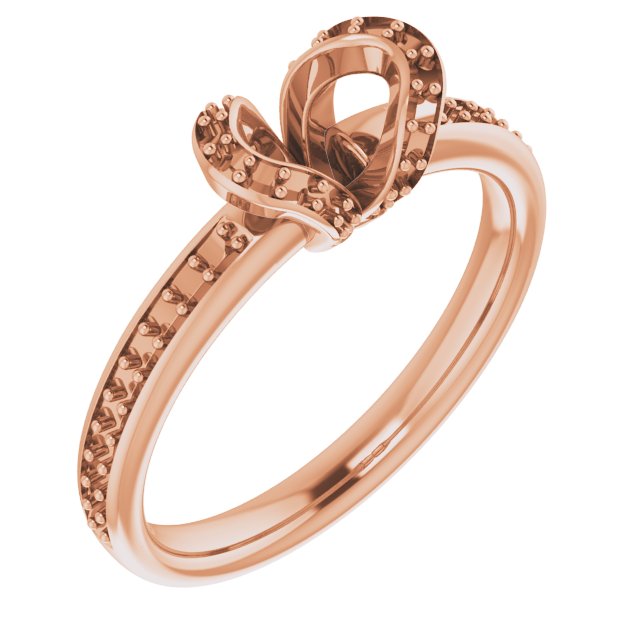 Half-Bezel Halo-Style Engagement Ring