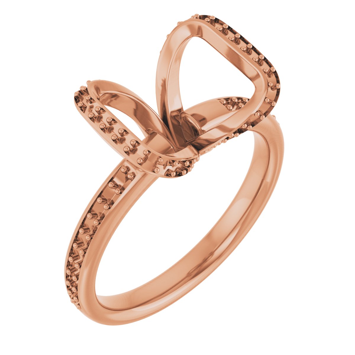 Half-Bezel Halo-Style Engagement Ring