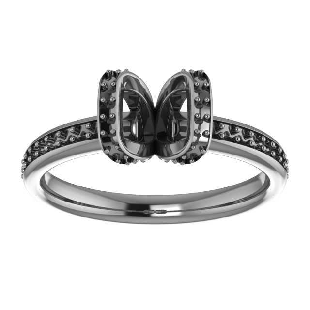 6 x 6 mm Asscher Half Bezel Halo-Style Engagement Ring view 3