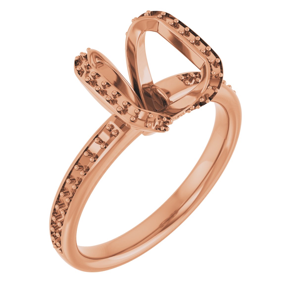 Half-Bezel Halo-Style Engagement Ring