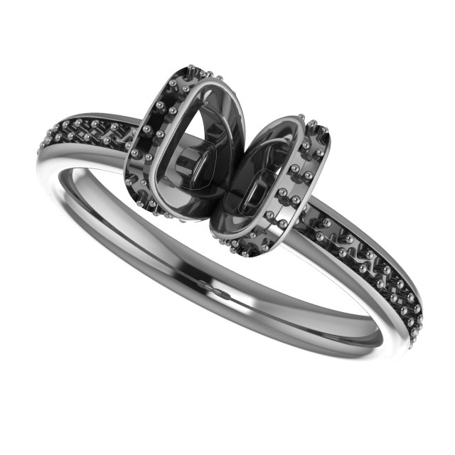 6 x 6 mm Asscher Half Bezel Halo-Style Engagement Ring view 5
