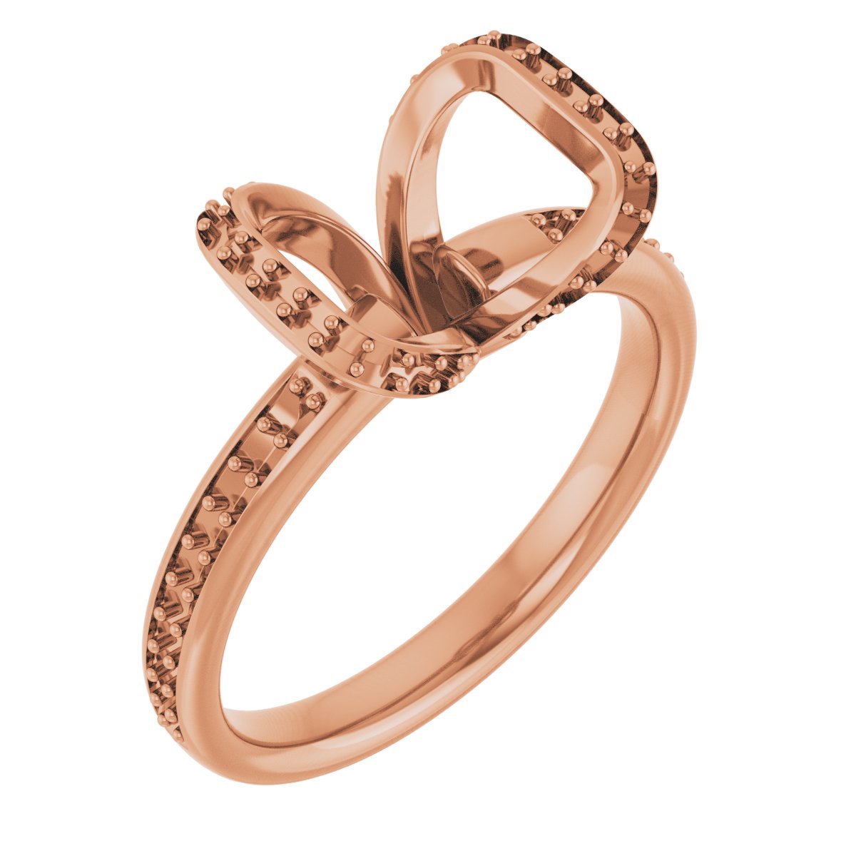 Half-Bezel Halo-Style Engagement Ring