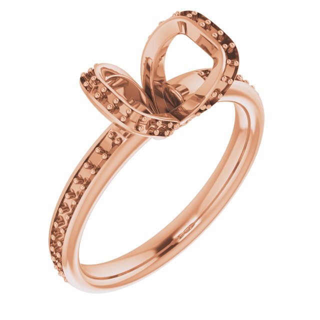 Half-Bezel Halo-Style Engagement Ring