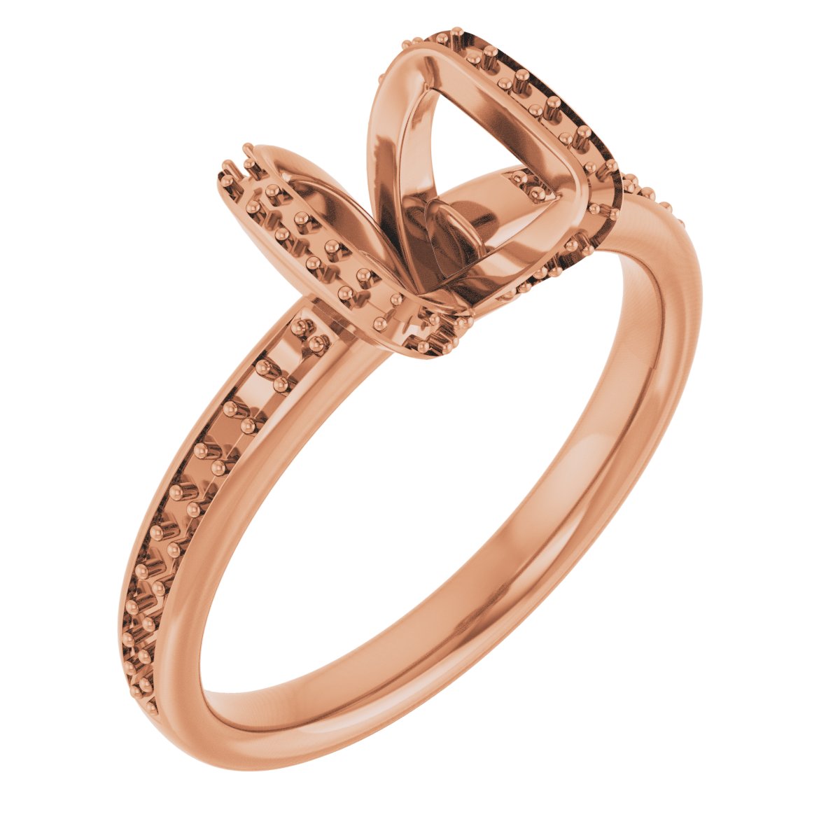 Half-Bezel Halo-Style Engagement Ring