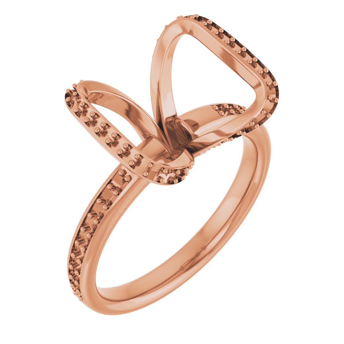 Half-Bezel Halo-Style Engagement Ring