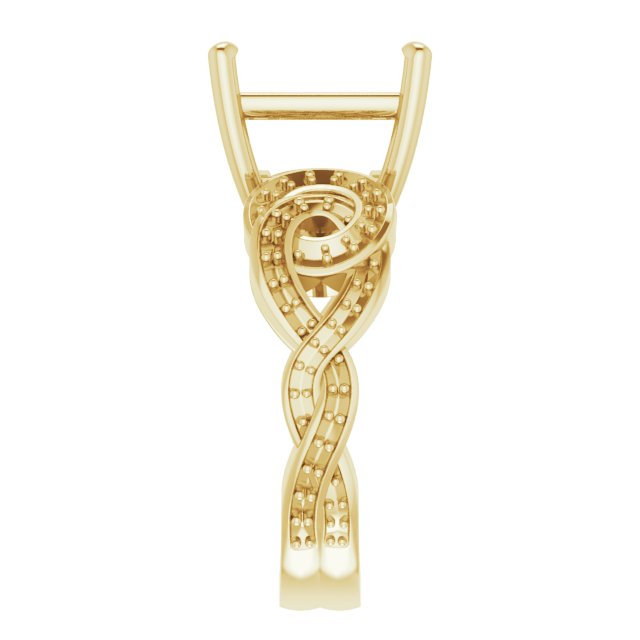 10K Yellow Gold 9 mm Square Engagement Ring Mounting