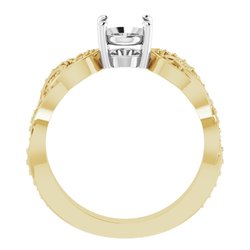 Accented Scroll Engagement Ring 