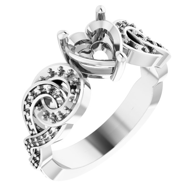 Accented Scroll Engagement Ring