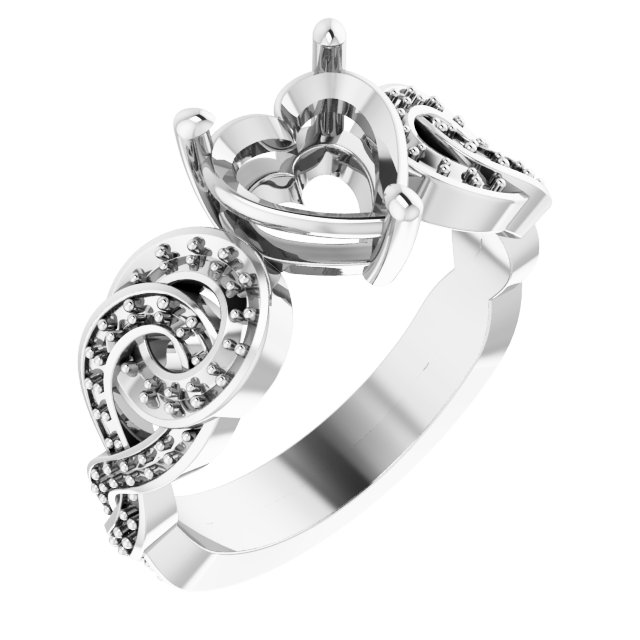 Accented Scroll Engagement Ring