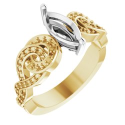 Accented Scroll Engagement Ring 