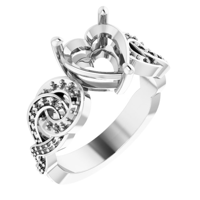 Accented Scroll Engagement Ring