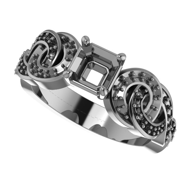 9x9 mm Heart Engagement Ring Mounting view 5