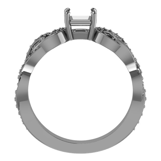 9x9 mm Heart Engagement Ring Mounting view 2