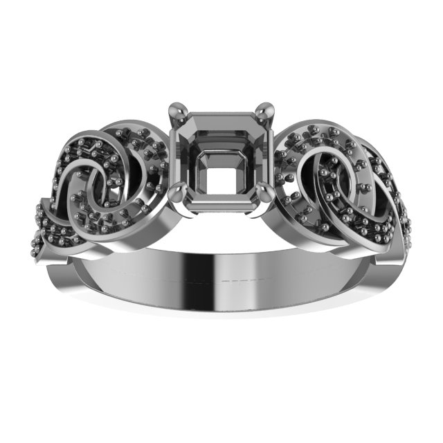 9x9 mm Heart Engagement Ring Mounting view 3