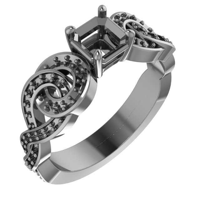 9x9 mm Heart Engagement Ring Mounting