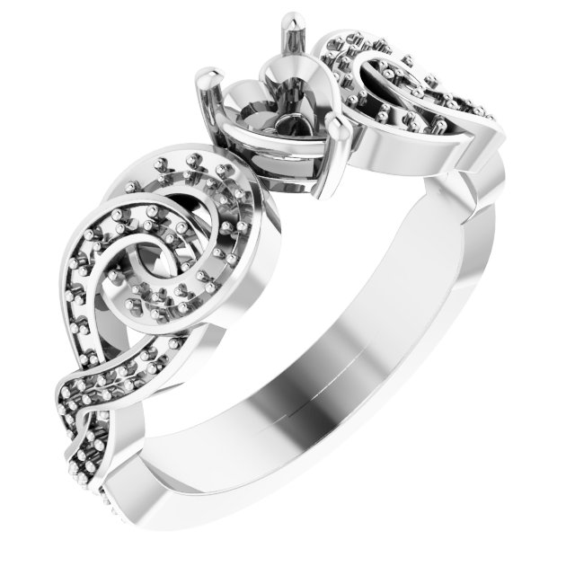 Accented Scroll Engagement Ring