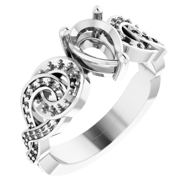 Accented Scroll Engagement Ring