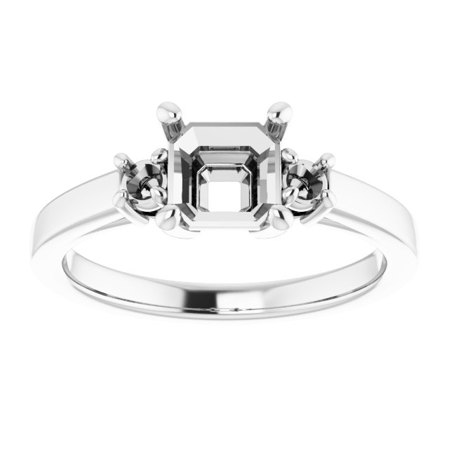 6.5 mm Round Natural Mozambique Garnet & 1/8 CTW Natural Diamond Ring view 3