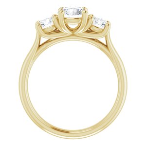 14K Yellow 6 mm Round Forever Oneâ„¢ Moissanite Engagement Ring 
