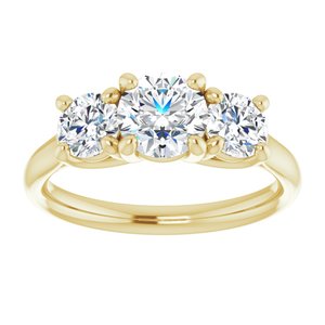 14K Yellow 6 mm Round Forever Oneâ„¢ Moissanite Engagement Ring 