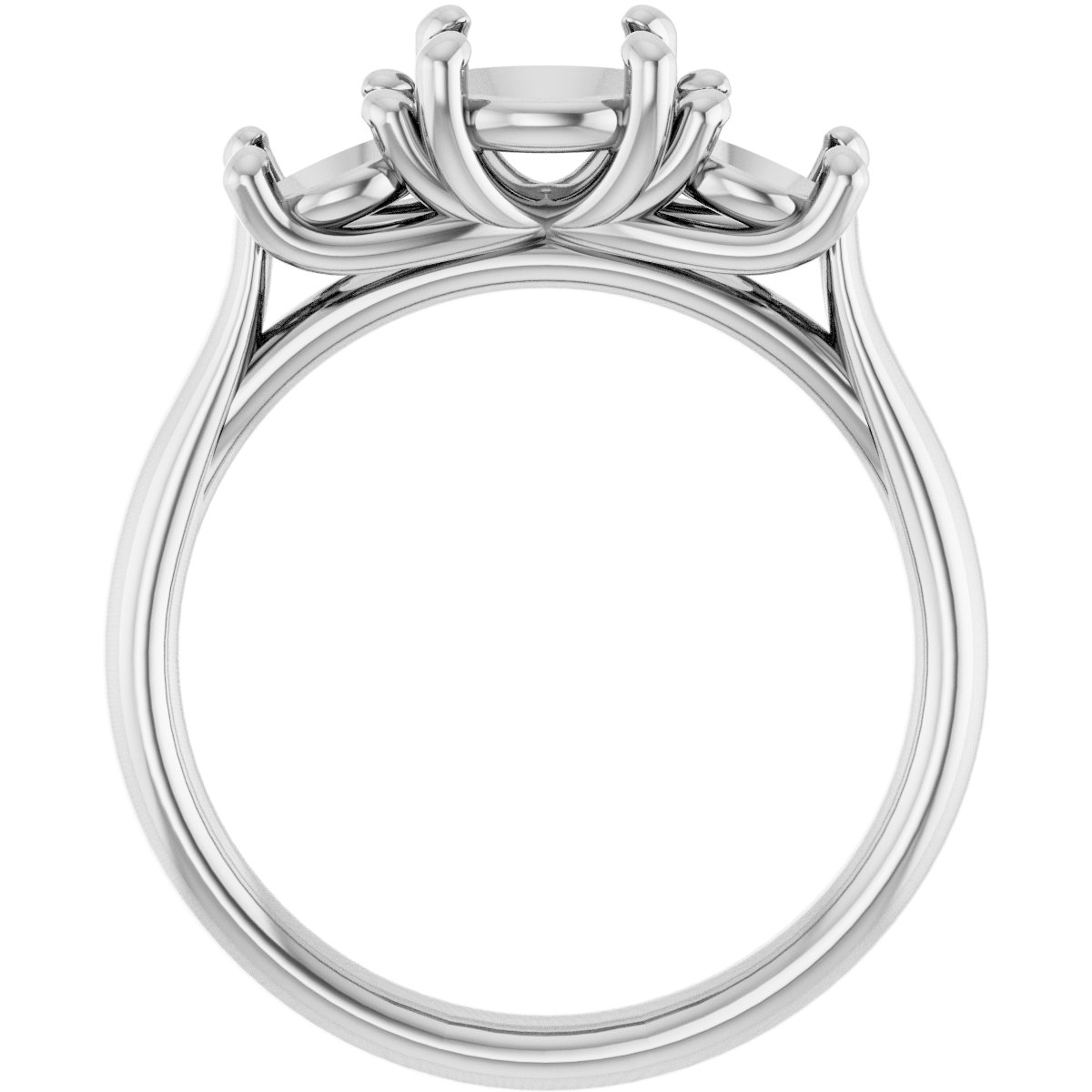 14K White 6.5 mm Round Forever One™ Moissanite Engagement Ring