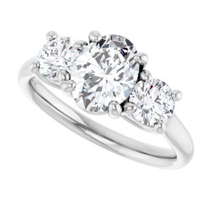 Platinum 8x6 mm Oval Forever Oneâ„¢ Moissanite Engagement Ring 