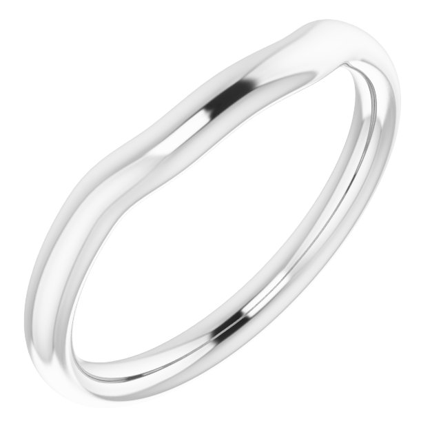 18K White Band for 6 mm Square Ring