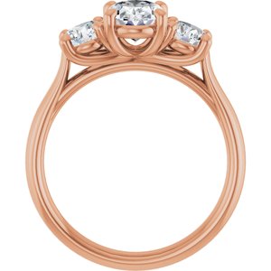 14K Rose 8x6 mm Oval Forever Oneâ„¢ Moissanite Engagement Ring 