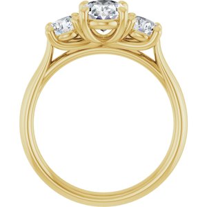 14K Yellow 8x6 mm Oval Forever Oneâ„¢ Moissanite Engagement Ring 