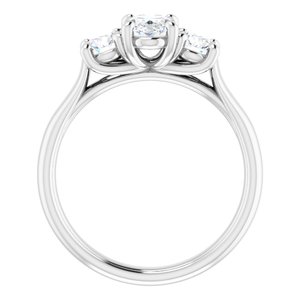Platinum 7x5 mm Oval Forever One™ Moissanite Engagement Ring