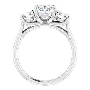 14K White 9x7 mm Oval Forever Oneâ„¢ Moissanite Engagement Ring 