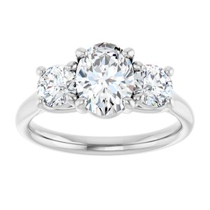 Platinum 8x6 mm Oval Forever Oneâ„¢ Moissanite Engagement Ring 