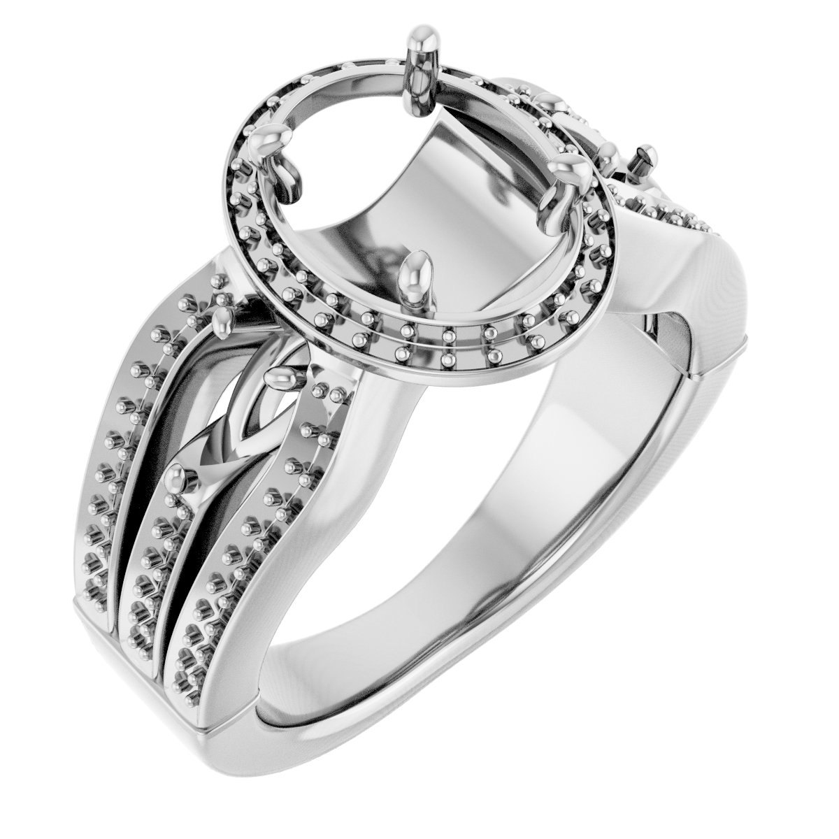 Oval Halo-Style Engagement Ring Mounting
